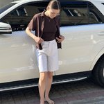 Шорти джинсові білі подовжені It's basic