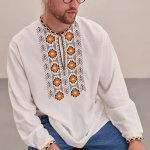 Вишиванка чоловіча біла Данило