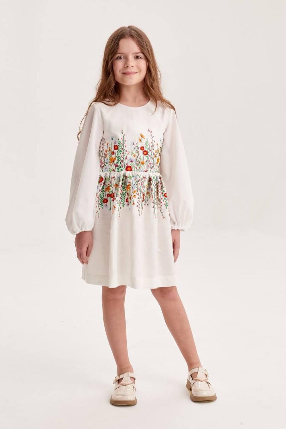 Embroidered dress with spikes for girls