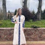 Long formal dress with blue flowers HARDY