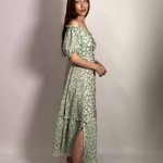 Cropped cotton dress with open shoulders 07139 MAXA