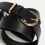 Black belt made of premium quality eco-leather