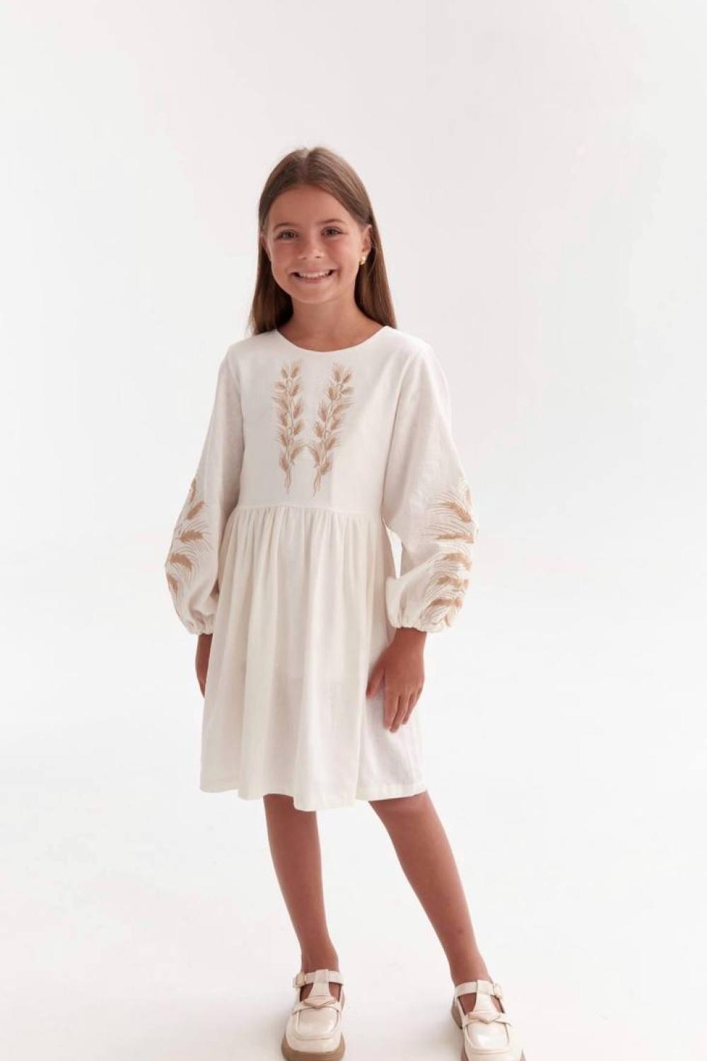 Embroidered dress with spikes for girls