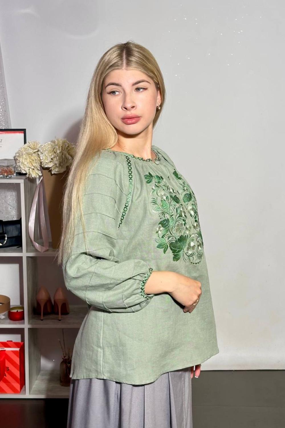 Embroidered GEM women's white Richelieu linen dress