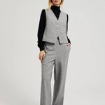 Classic straight-cut gray pants