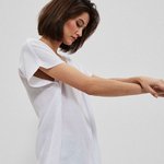 Blouse white with short sleeves Moodo L-KO-3743