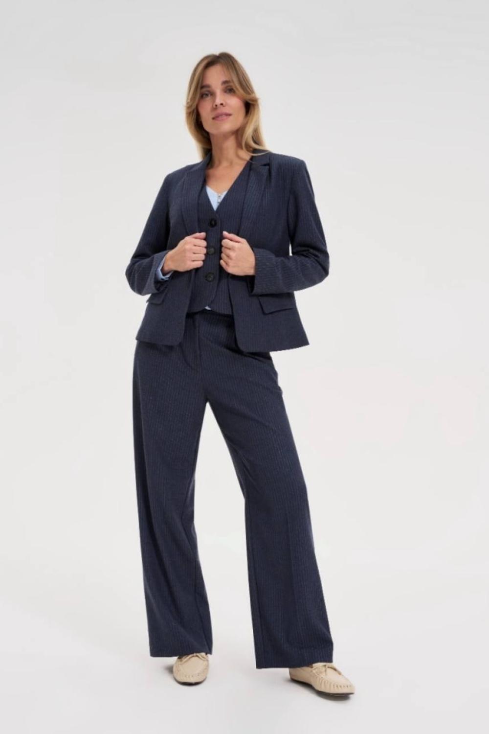 Blue loose striped trousers Z-SP-4825-L-realise
