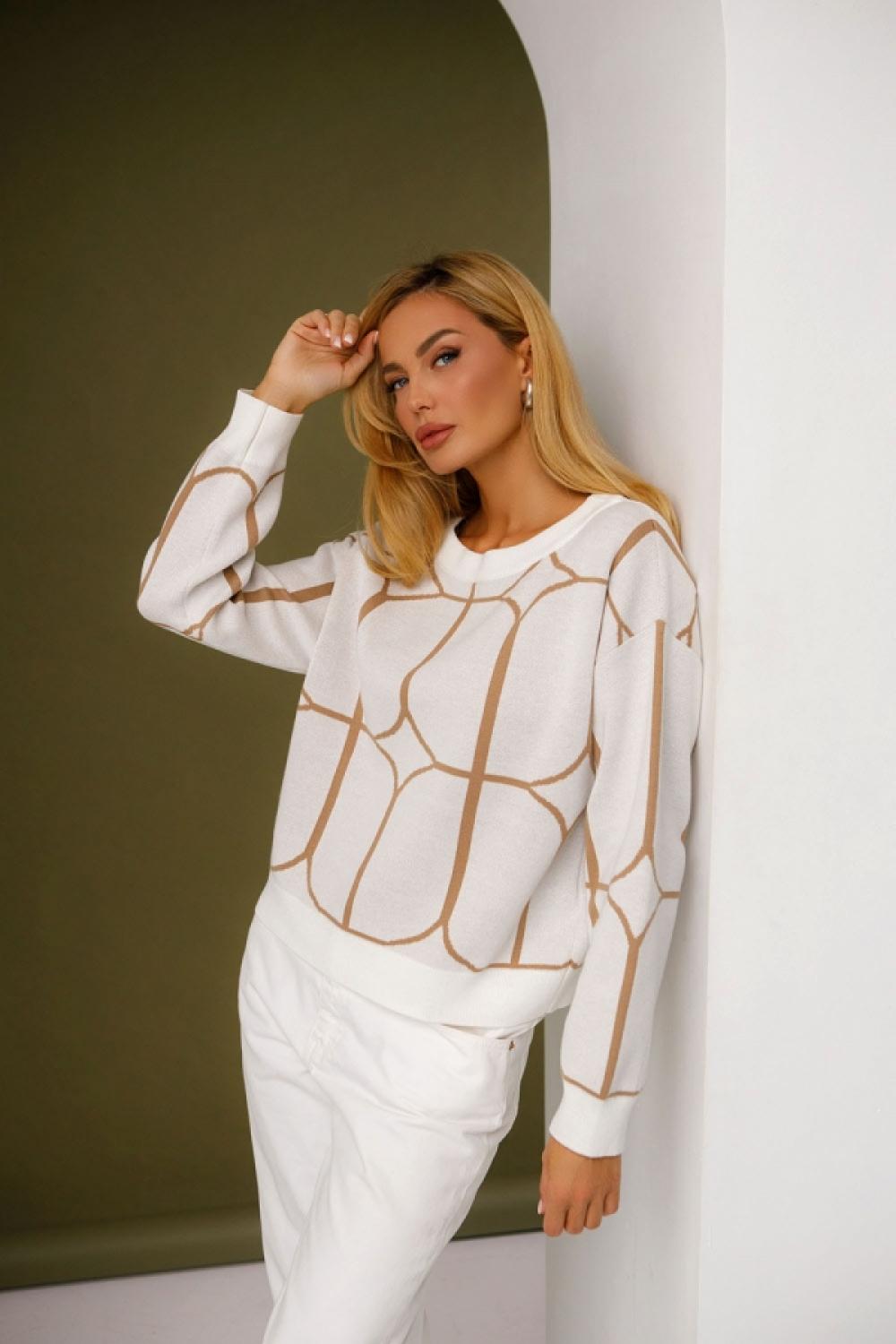 Women's milk jumper with pattern 2510 BELLISE