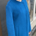 Women's demi-season coat made of blue Mirella moda wool