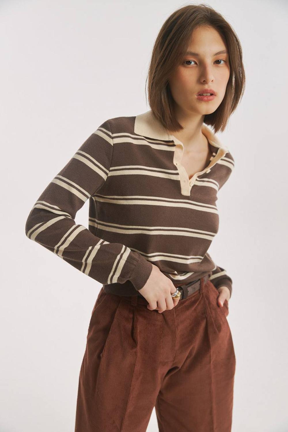 Brown striped jumper
