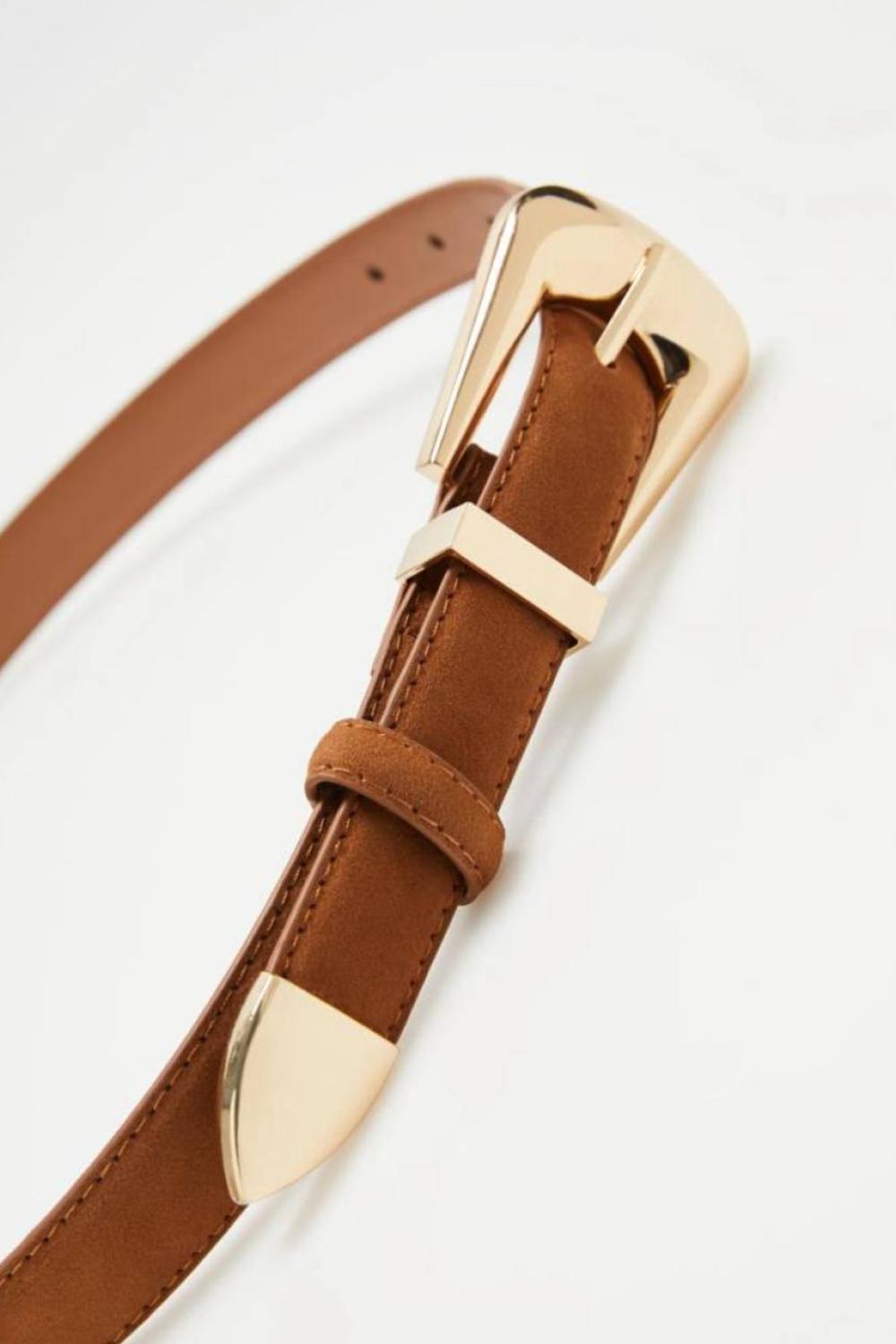 Brown women's eco-leather belt