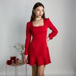 Red romantic mini dress