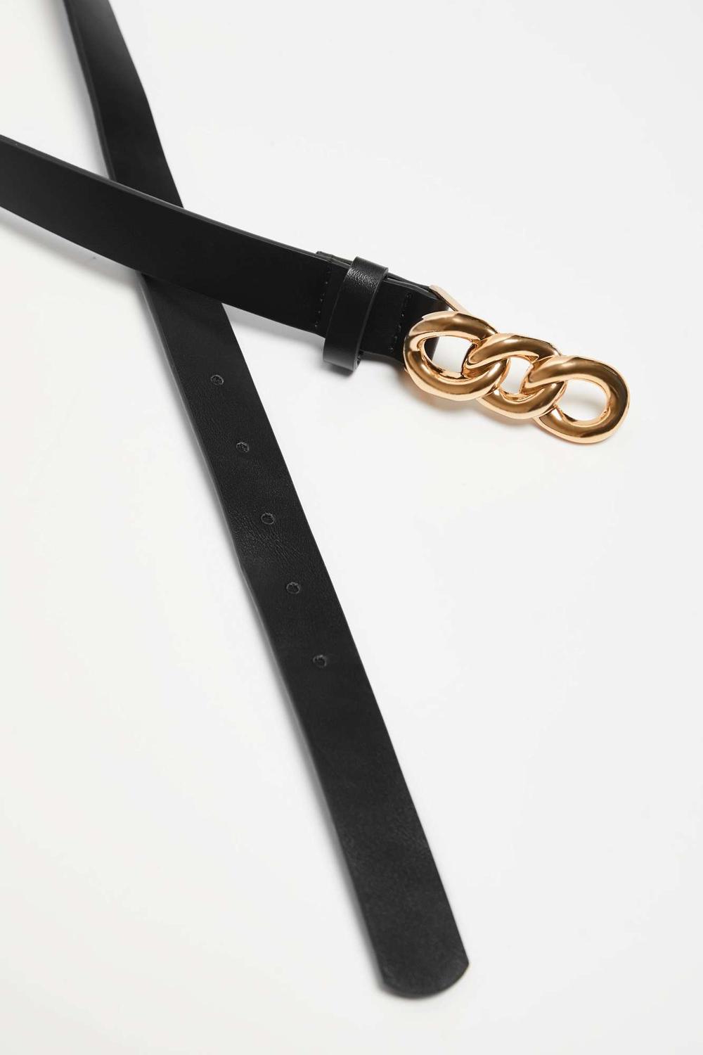 Black eco-leather belt for women L-PA-4005 MOODO