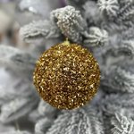 Кулька для ялинки 31 см, з блискучою золотою присипкою