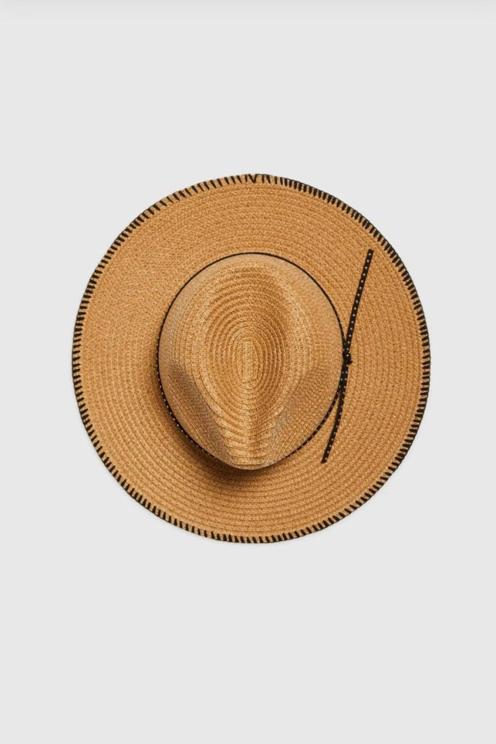 Beige wicker hat