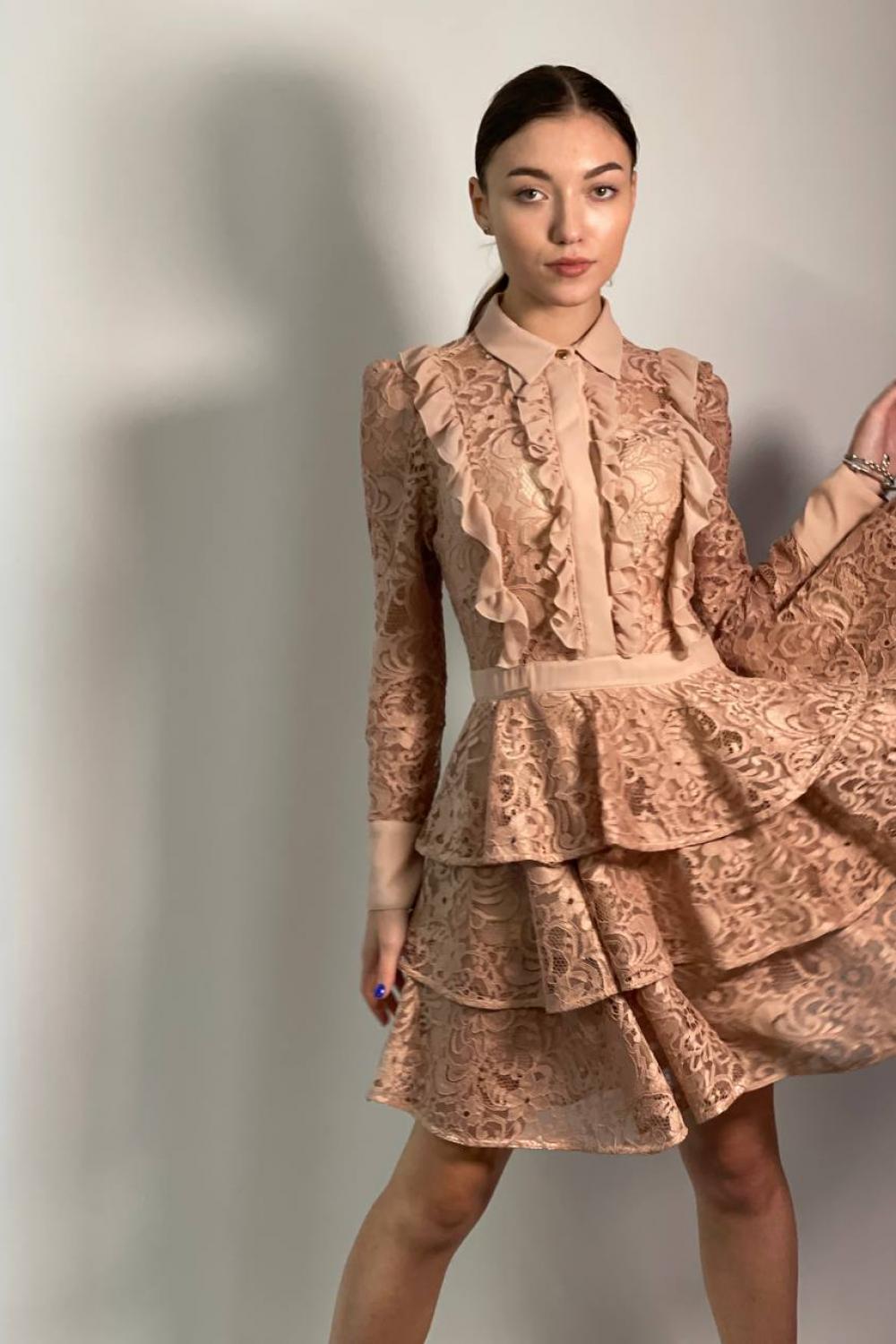 Dress beige openwork BABYLON ES980