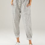 Pants gray with the addition of linen 169-21165
