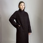 Пальто жіноче зимове вовняне коричневе Mirella moda