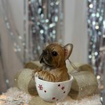 Christmas pendant / Dog in a cup