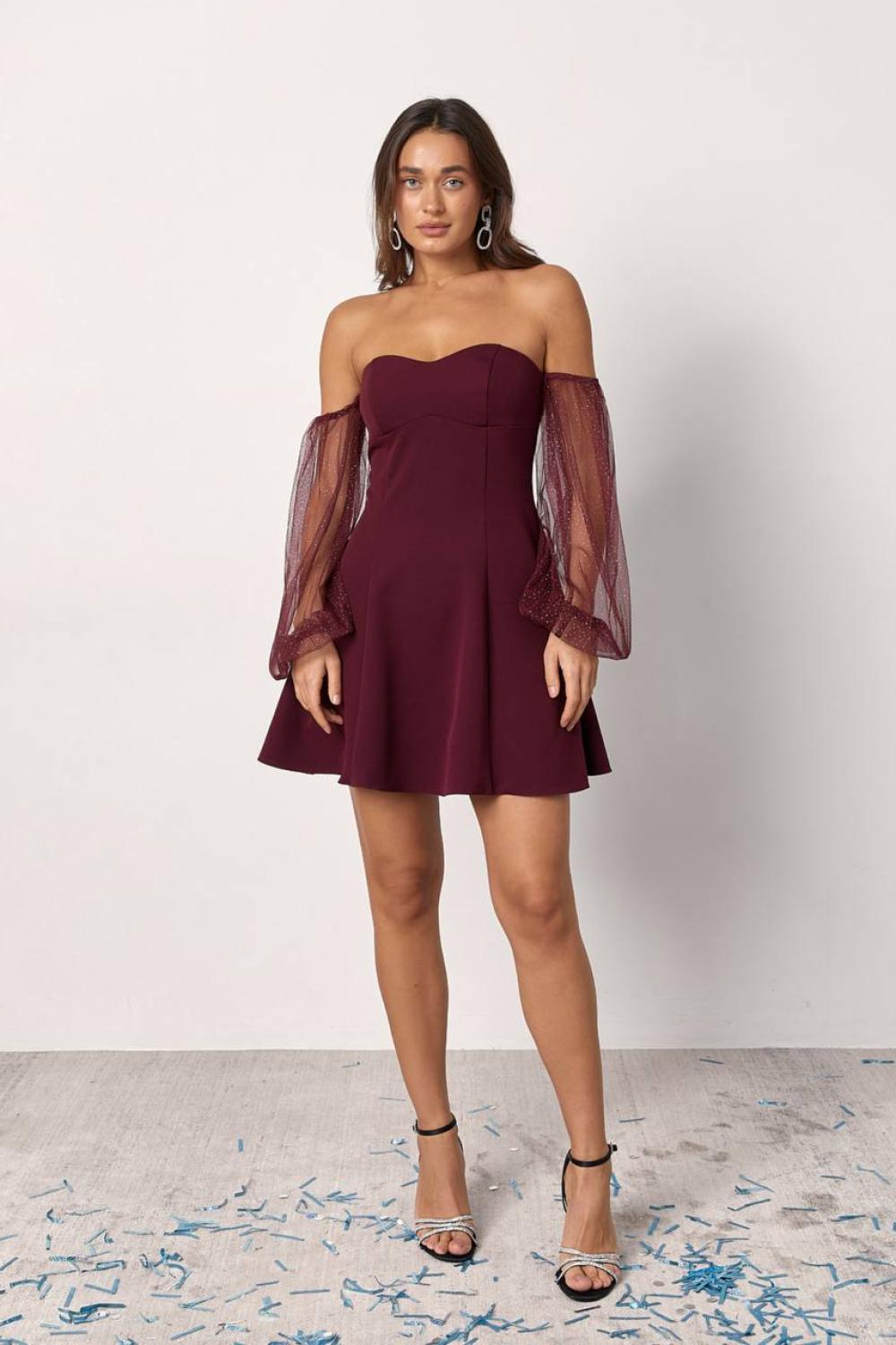 Marsala mini dress 1453.2