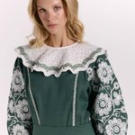 Khrystyna's embroidered dress of the author's work in emerald color