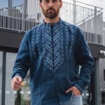 Men's embroidered linen shirt