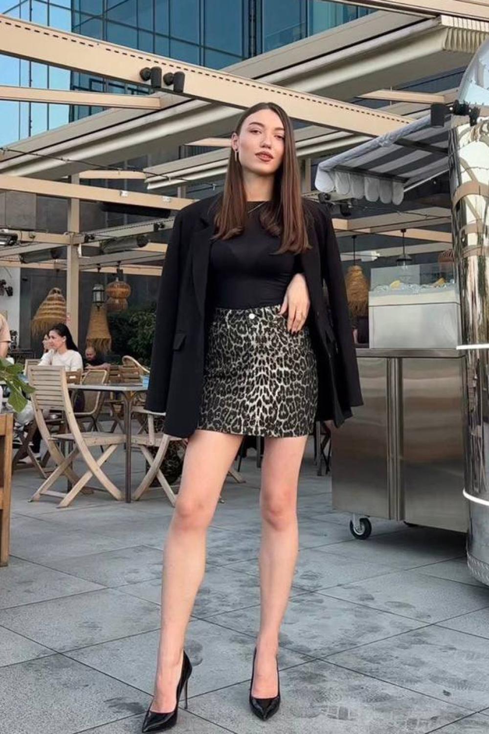 Leopard cotton skirt