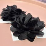 Black flower barrette