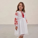 Embroidered dress for a girl Birds MEREZHKA