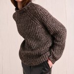 Black and pink wool sweater