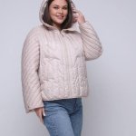 Spring jacket in pearl color in large sizes
