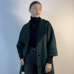 Пальто жіноче демісезонне з вовни смарагдове Mirella moda