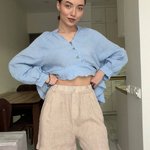 Capuccino linen shorts capuccino_lisans