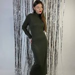 Knitted olive dress 22AH096 LAURA+MAX