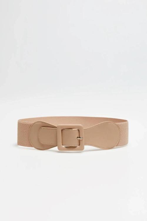 Beige eco-leather belt