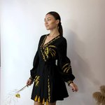 Сукня чорна з золотими вишитими колосками