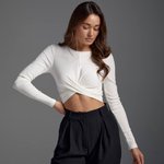 Ribbed crop-top with long sleeves 526.1