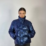 Куртка жіноча тепла синя металізована RHNK24A