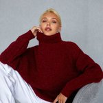 Светр жіночий з вовни та мохера бордо 2523 Bellise