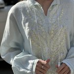EMBROIDERED GEM embroidered linen shirt for men