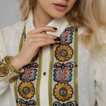Блуза вишита жіноча зі 100% льону Косиці