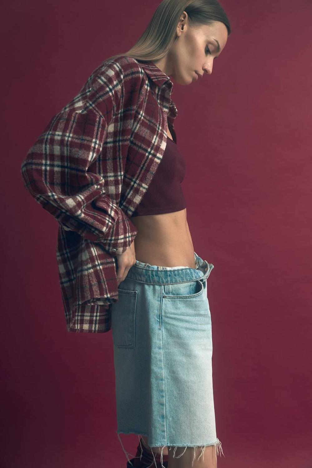 Stylish checkered shirt with patch pocket on the chest
