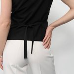 Asymmetric vest with one bare shoulder semifitting made of Tiara fabric