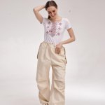 Embroidered women's T-shirt Carpathian ornament MEREZHKA