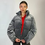 Куртка жіноча тепла з велюру сіра RHNK11
