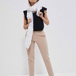 A white scarf with golden roses MOODO