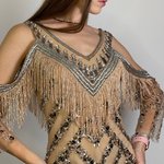 Сукня коротка ажурна з камінням Faust couture 692
