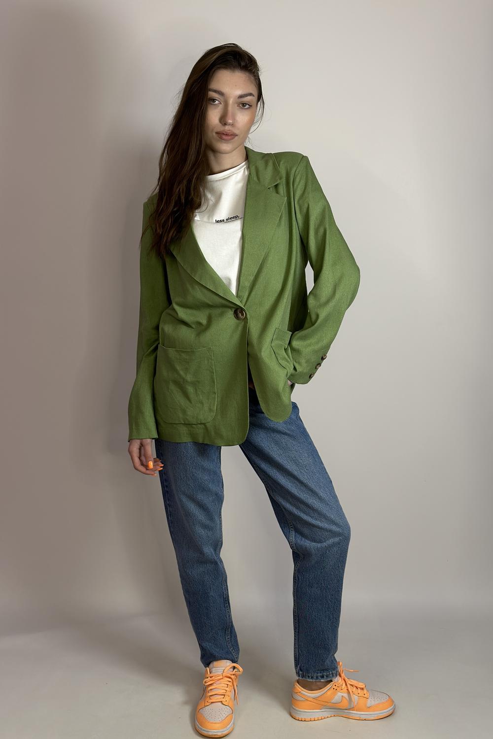 Olive linen jacket Azuri 6035