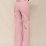 Pink linen palazzo pants 470 Roy