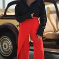 Red loose-fit pants with a wrap 444_red